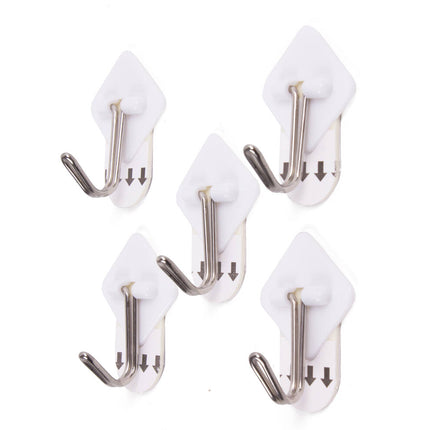 Haak Set 5x, Zelfklevend & Verwijderbaar, 3.3x3.3cm, 800g Draagkracht