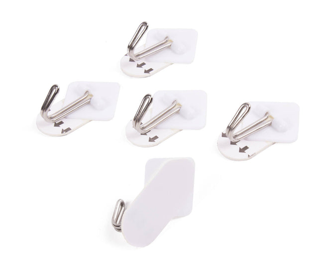 Haak Set 5x, Zelfklevend & Verwijderbaar, 3.3x3.3cm, 800g Draagkracht