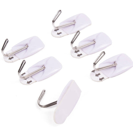 Zelfklevende Haken 6 Stuks 2.1x3cm - Ideaal Voor Lichte Ophangtaken