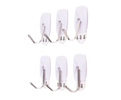 Zelfklevende Haken 6 Stuks 2.1x3cm - Ideaal Voor Lichte Ophangtaken