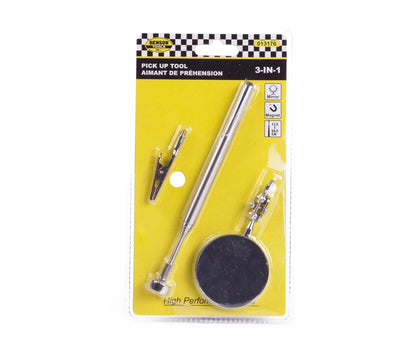 3-in-1 Pick Up Tool: Magneet, Klem & Spiegel, 13.5-64.5 cm Telescoop