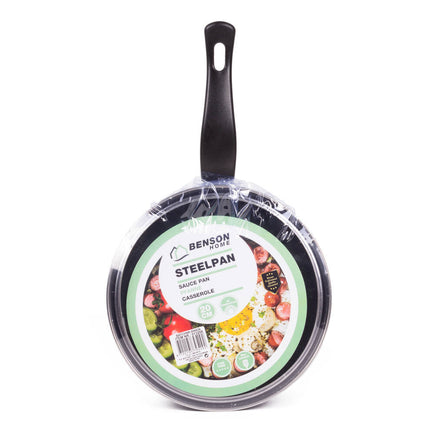 Steelpan 20 cm Deksel - Marble Non Stick, Voor Gas & Elektrisch koken