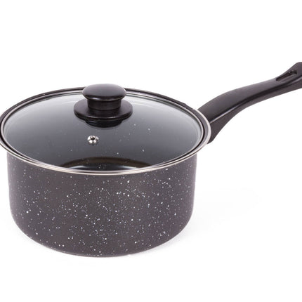 Steelpan 20 cm Deksel - Marble Non Stick, Voor Gas & Elektrisch koken