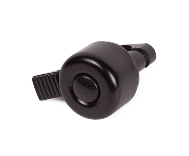 Fietsbel 35mm Alu Zwart: Compact, luid en eenvoudig te monteren.