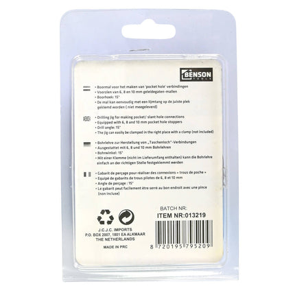 Boormal 15° Pocket Boring Set 7dlg - Maak Sterke Onzichtbare Verbindingen