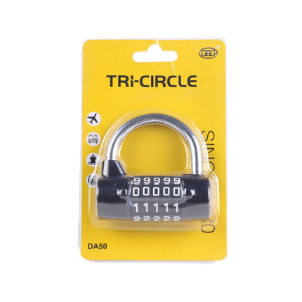 Tri-Circle 65 mm Cijferslot, 5-cijfercode, zinklegering, weerbestendig.