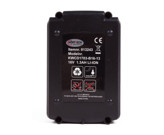 Accu 16V 1300 mAh Li-ion voor model 011613, ideaal voor gereedschap.