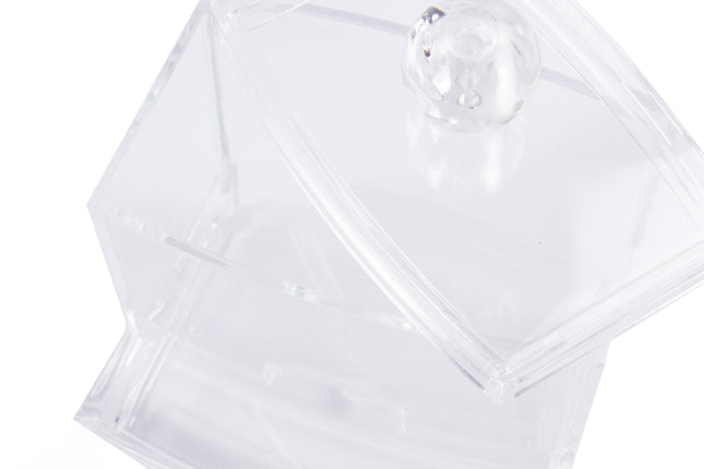 Organizer wattenstaafjes transparant – Afmeting 9 x 7 x 10.3 cm, Materiaal PS, 10.3 cm
