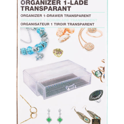 Organizer 1-lade transparant – Afmeting 18,7 x 11,7 x 5,7 cm, Materiaal PS, 5,7 cm