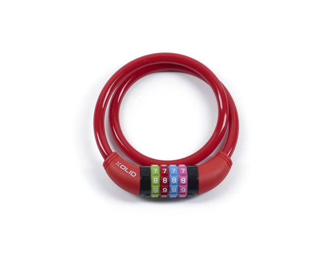 Xolid Rood Kabel Cijferslot 10 mm x 650 mm voor Fietsbescherming