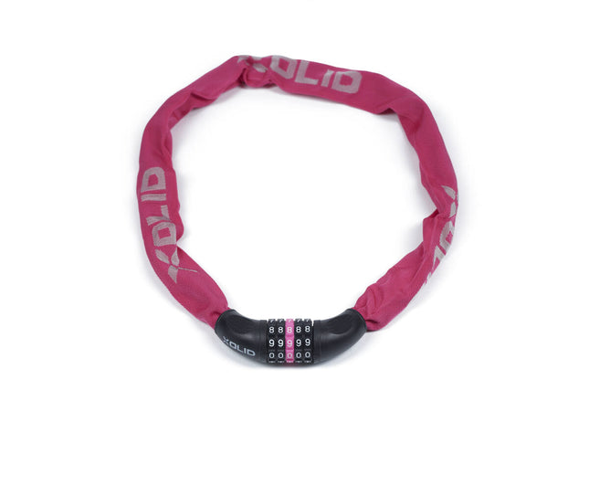 Roze Xolid Ketting Cijferslot 6x900mm: Veilig je fiets vergrendelen.