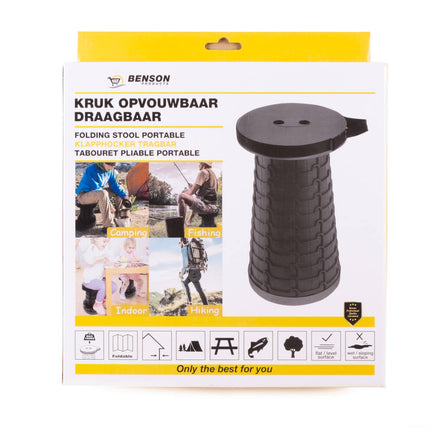 Opvouwbare Nylon Kruk: Verstelbaar 6-45cm, Perfect voor Kamperen