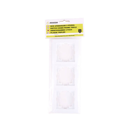 Afdekraam 3-voudig Wit, 223x81x10mm, voor schakelaars en stopcontacten.