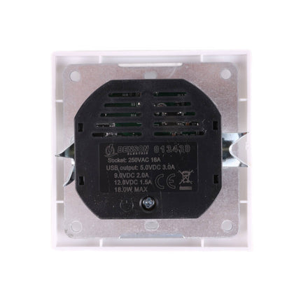 Stopcontact RA Inbouw 250V 16A met USB-A/C 18W Wit voor Opladen