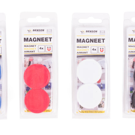 Magneet 35 mm 4 dlg mix – Diameter 35 mm, Aantal 4 stuks