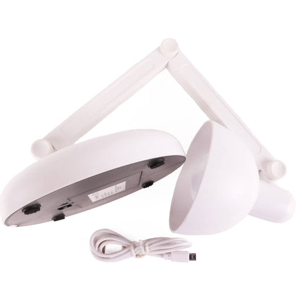 Opvouwbare Draadloze LED Bureaulamp, 120 Lumen, 6000K, Wit, USB-Optie