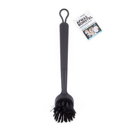 Zwarte Luxe Afwasborstel 27,5cm, Kunststof, Met Ophanglus