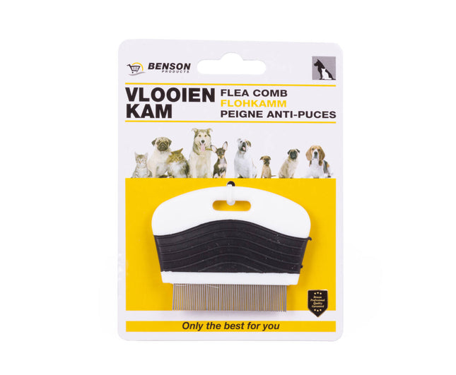 Vlooienkam 7.3x6cm, 13mm tanden, voor honden en katten vachtverzorging.