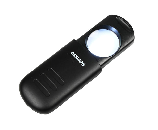 Loupe LED 8X 35mm met ingebouwde LED-lamp en 3X LR44 batterijen.