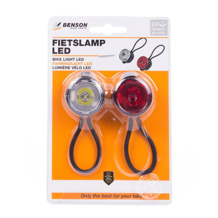 Compacte LED Fietslamp Set met 3 Lichtstanden en Inclusief Batterijen