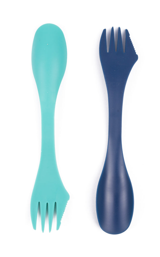 3-in-1 bestek/ spork 2 dlg – Lengte 17,5 cm, Breedte 32 mm, Materiaal kunststof