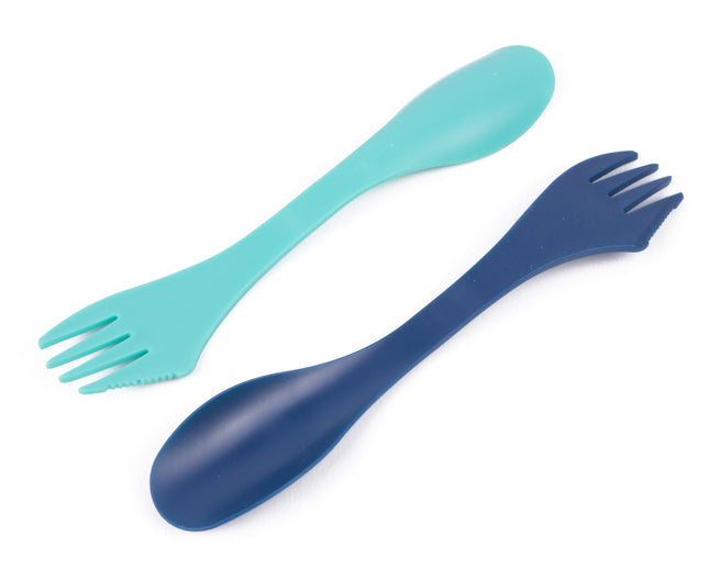 3-in-1 bestek/ spork 2 dlg – Lengte 17,5 cm, Breedte 32 mm, Materiaal kunststof