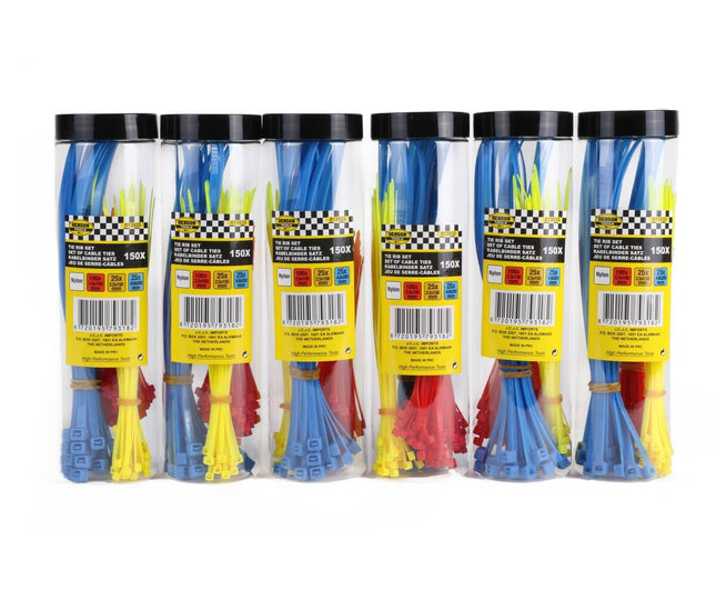 Tie Ribs Set 150 dlg: 100x 100mm, 25x 150mm, 25x 200mm, multi-use.