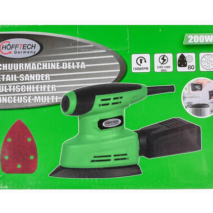 Delta Schuurmachine 200W, 13.000 min-1, incl. stofbox & P80 schuurpapier