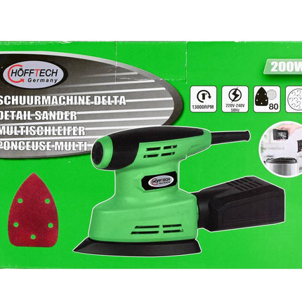 Delta Schuurmachine 200W, 13.000 min-1, incl. stofbox & P80 schuurpapier