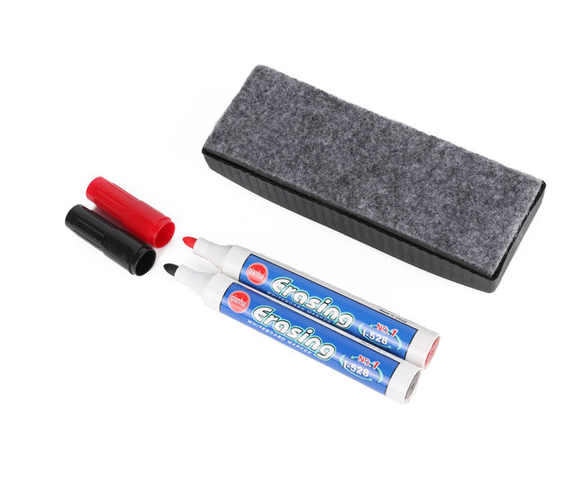 Magnetische Whiteboard Wisser + 2 Markers, Compact 14.5x5x35 cm