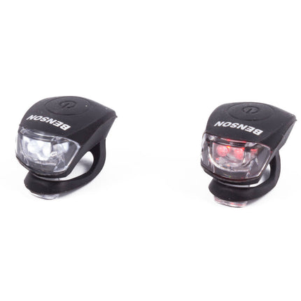 LED Fietslamp Set: Silicone, Waterdicht, 3 Lichtstanden, Inclusief Batterijen