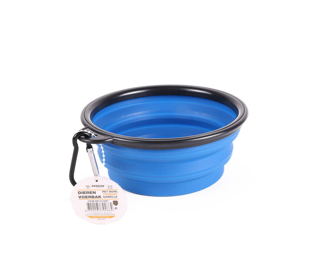 Opvouwbare Siliconen Dierenvoerbak 13 cm Blauw, Reizen & Wandelen