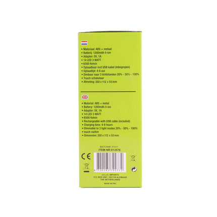 LED Klemlamp 3W, Flexibele Hals, Dimbaar, Oplaadbaar, USB Klem