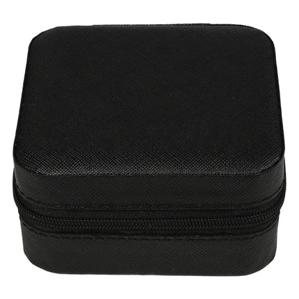 Sieradendoos reis – Afmetingen 9.5 x 9.5 x 5 cm, Kleur zwart, 5 cm