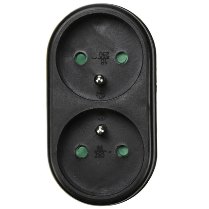 Stekker A-Pin Duo Verloop Zwart 16A 230V voor FR/BE gebruik