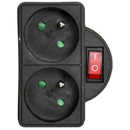 A-pin Stopcontact + Schakelaar Zwart 230V, Ideaal voor BE/FR Markt