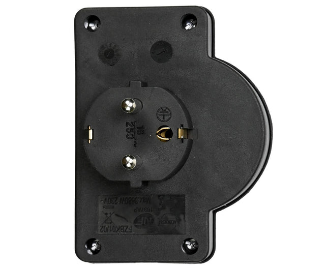 A-pin Stopcontact + Schakelaar Zwart 230V, Ideaal voor BE/FR Markt
