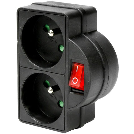 A-pin Stopcontact + Schakelaar Zwart 230V, Ideaal voor BE/FR Markt