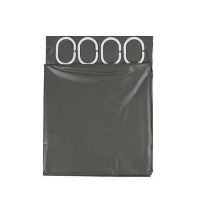 Grijs Douchegordijn 180x200 cm met 12 Ophanghaken, 100% Polyester