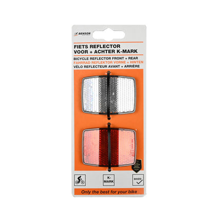 K-MARK Fietsreflector Set: Voor- en Achterreflector, Eenvoudige Montage
