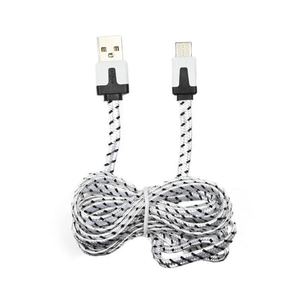 2m Nylon USB-C Kabel, 2.1A, 5V, voor Smartphones en Laptops