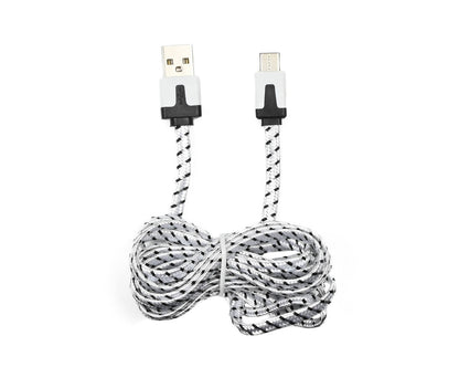 2m Nylon USB-C Kabel, 2.1A, 5V, voor Smartphones en Laptops