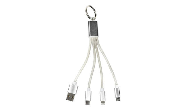 USB kabel 3-in-1 sleutelhanger 13 cm