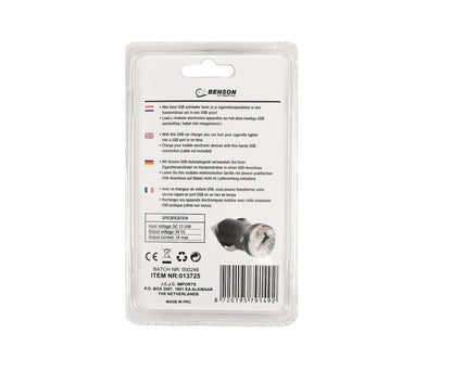 Autolader USB 1A 12-24V, Laad Apparaten Tijdens Rijden