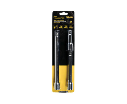 Dop Verlengstuk Set 3-dlg 1/2" x 3"/6"/9" voor moeilijk bereikbare bouten.