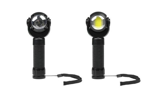 LED zaklamp + draaikop + COB alu