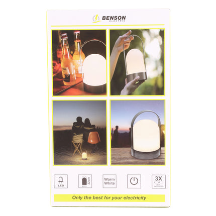 Draagbare LED lamp ø13 x 22 cm – Afmeting Ø 13 x 22cm, 70 Lumen, 22cm
