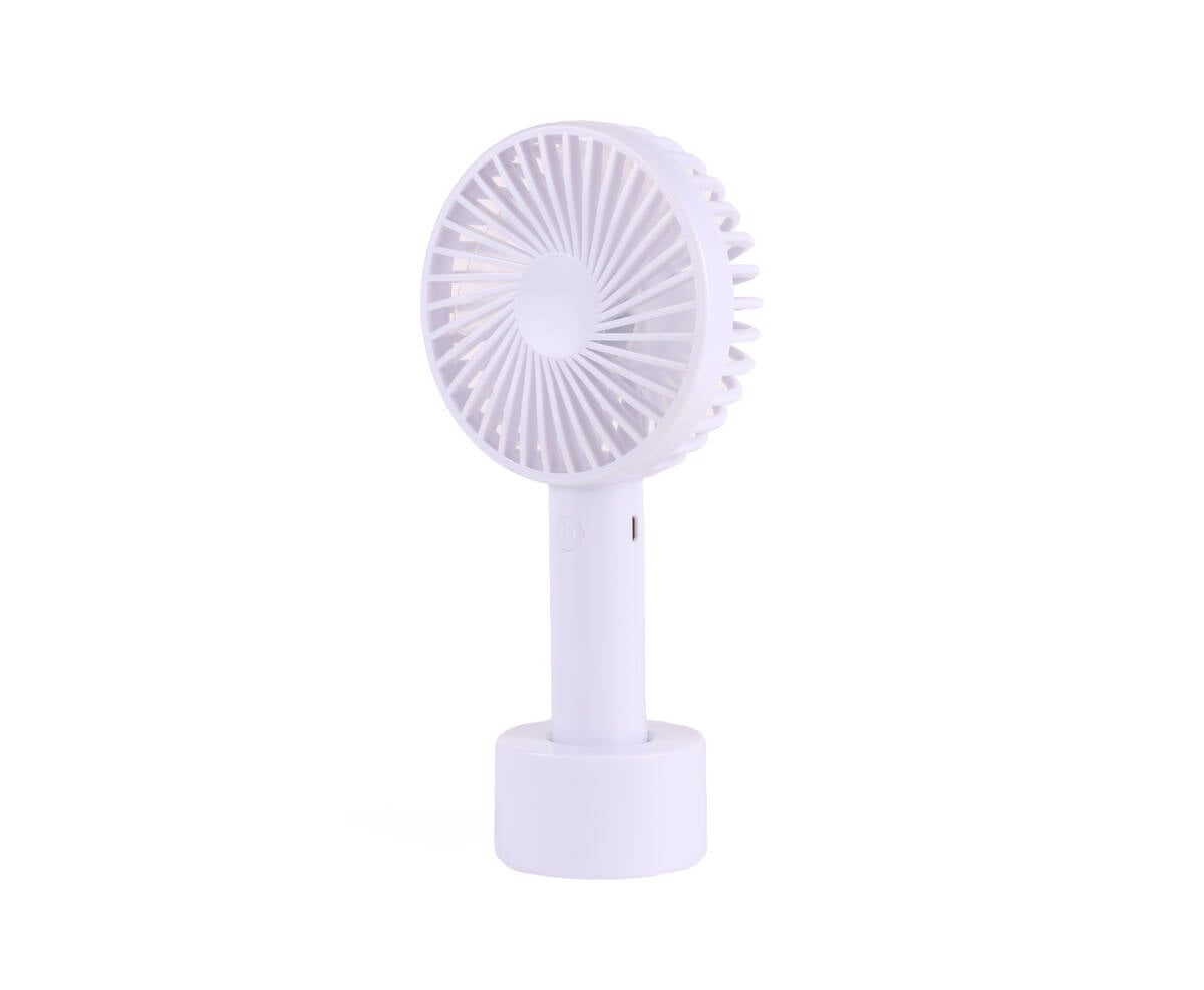 Oplaadbare Handventilator met 3 Snelheden en Houder, Incl. USB Kabel
