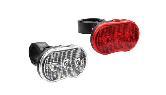 Fietslamp LED wit en rood 2 dlg