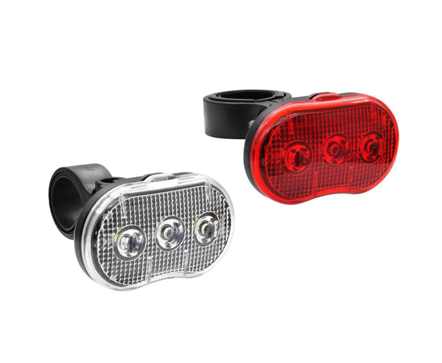 Fietslamp Set LED 3x Wit/Rood, Waterdicht, Incl. AAA-batterijen